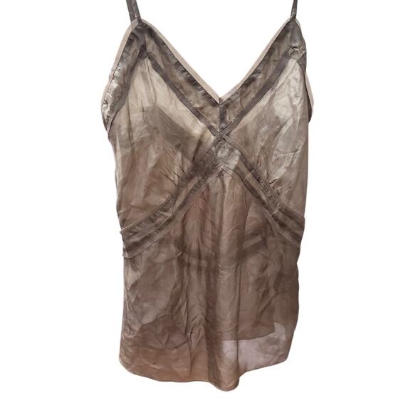 Antik Batik Tops - Antik Batik Vintage Silk Women’s Tank Top Cami Silk Size Small Olive Green